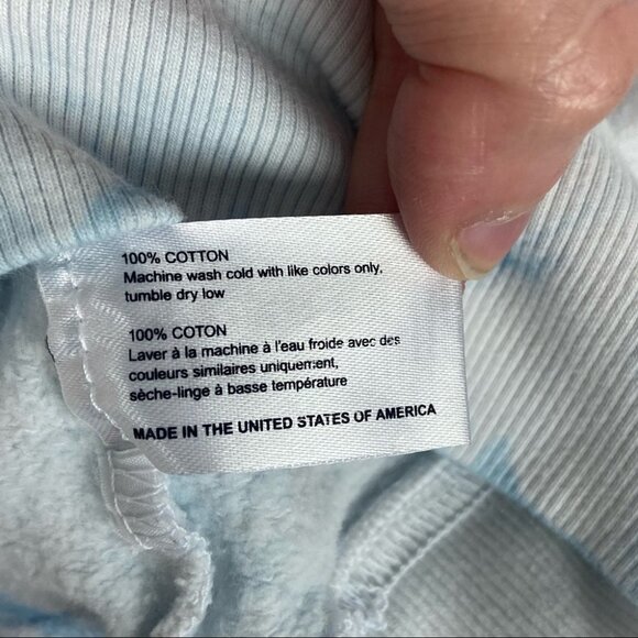 Frankies Bikinis Burl Sweatshirt Baby Blue Tie Dye Hoodie Size Medium Hood Boho - Picture 9 of 10